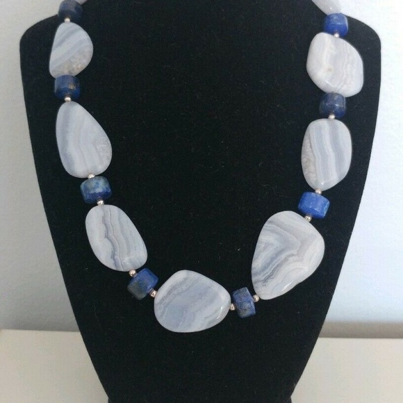 Jay King Jewelry - Jay King Blue Lace Agate Lapis Lazuli Necklace